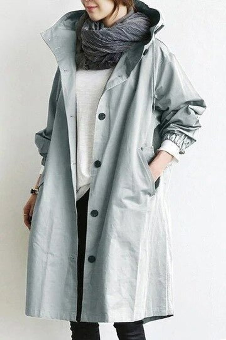 Women's Loose-Fit Water-Repellent Button-Front Trench Coat – view 3