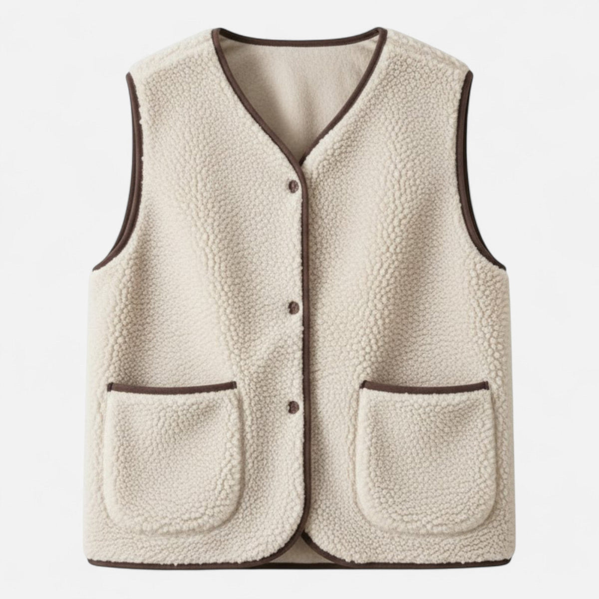 Women's Plush Knit Blend Vest – Beige