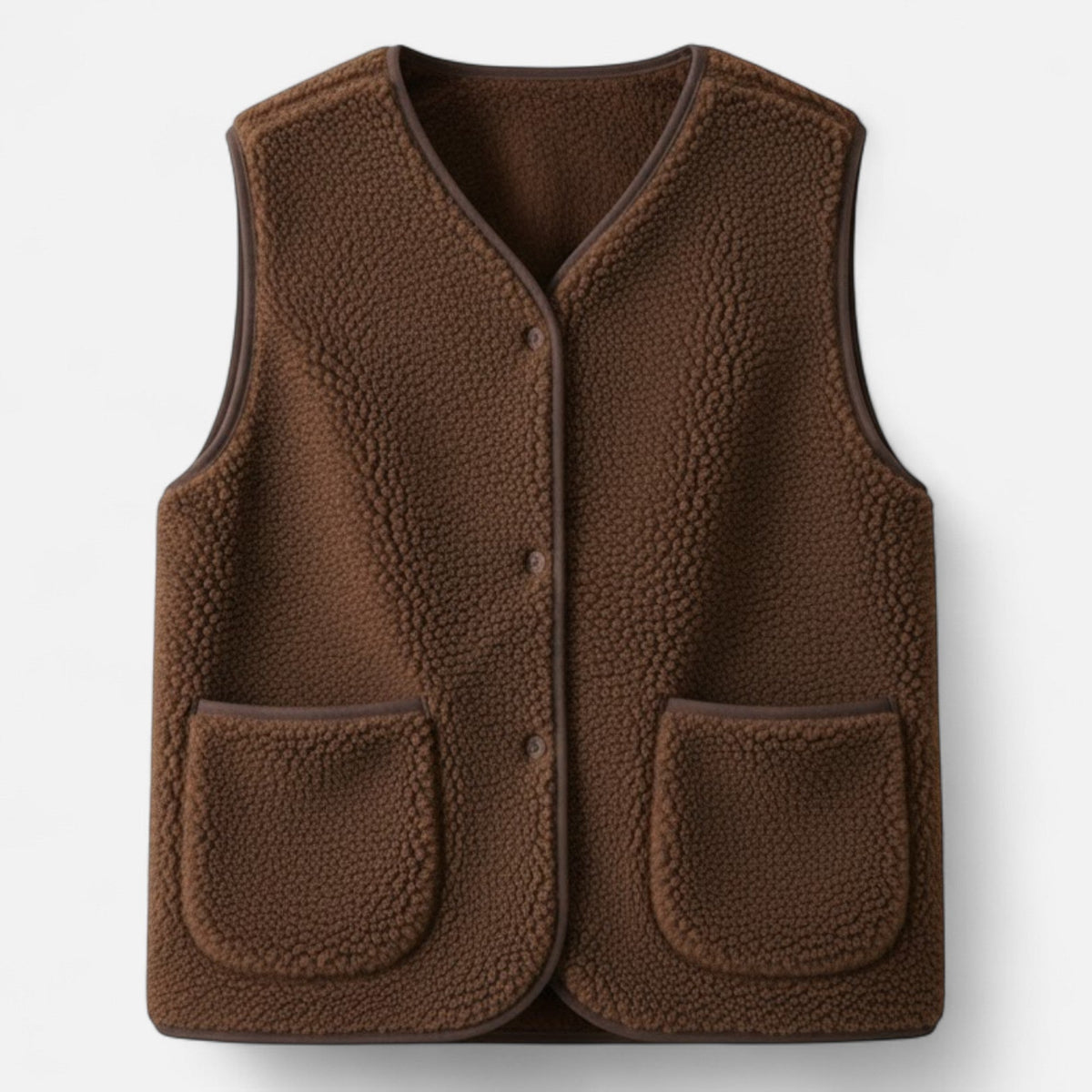 Women's Plush Knit Blend Vest – Dark Coffee
