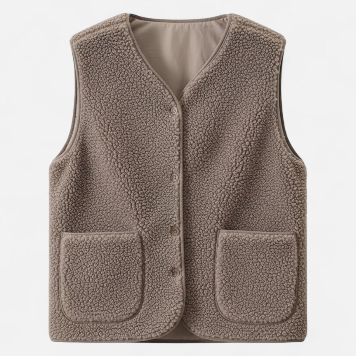 Women's Plush Knit Blend Vest – Light Coffee