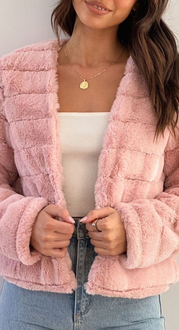 Women's Padded Open-Style Evening Jacket – Pink