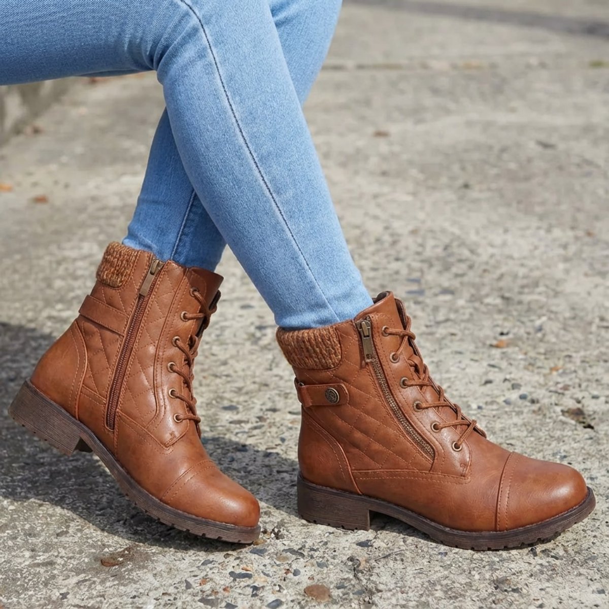 Women's Padded Laced Side-Zip Booties – view 2