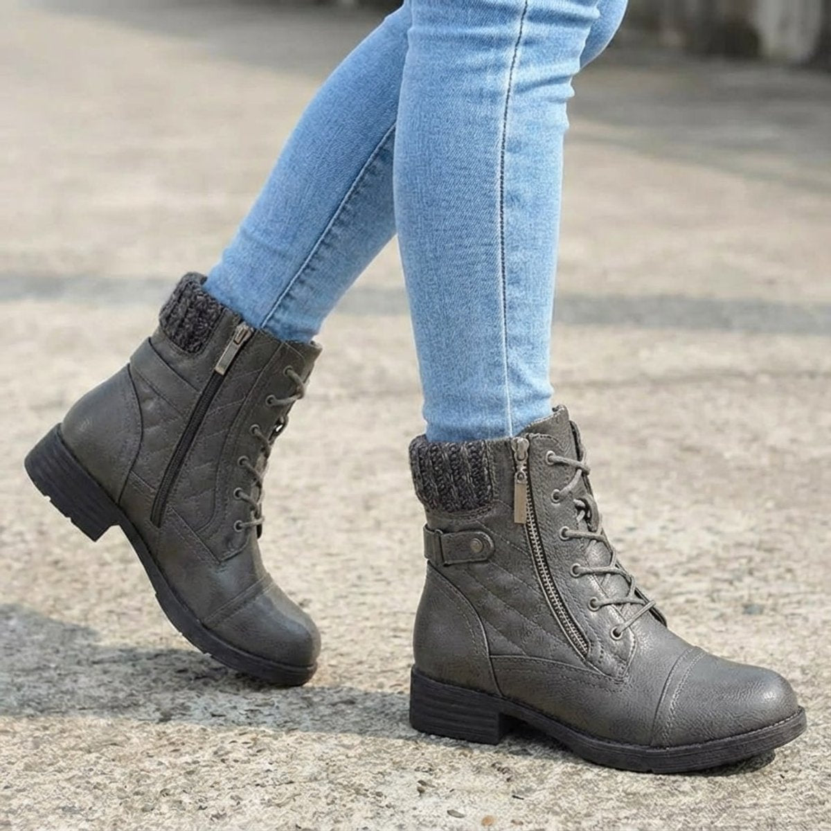 Women's Padded Laced Side-Zip Booties – view 5