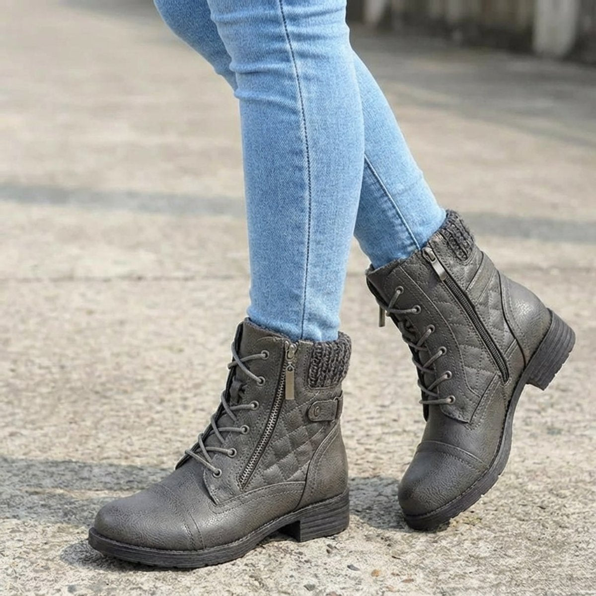 Women's Padded Laced Side-Zip Booties – view 6