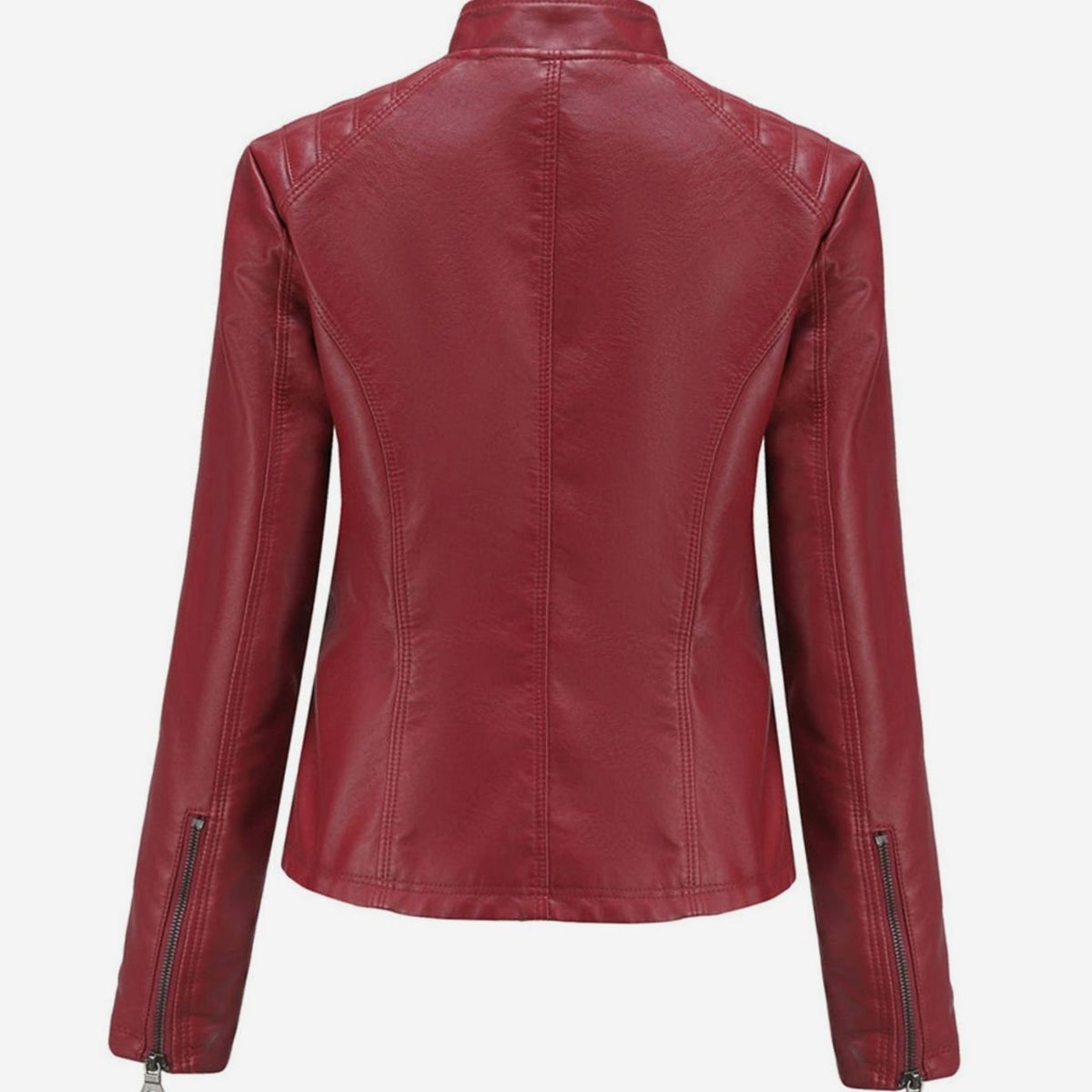 Women's Padded Leather-Look Biker Jacket – view 3