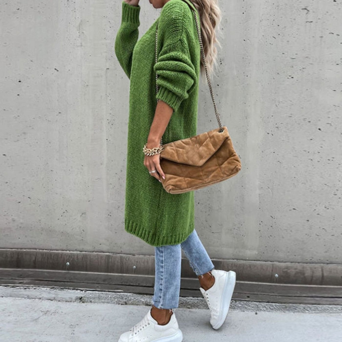 Women's Long Open-Style Easy-Fit Knit Cardigan – view 8
