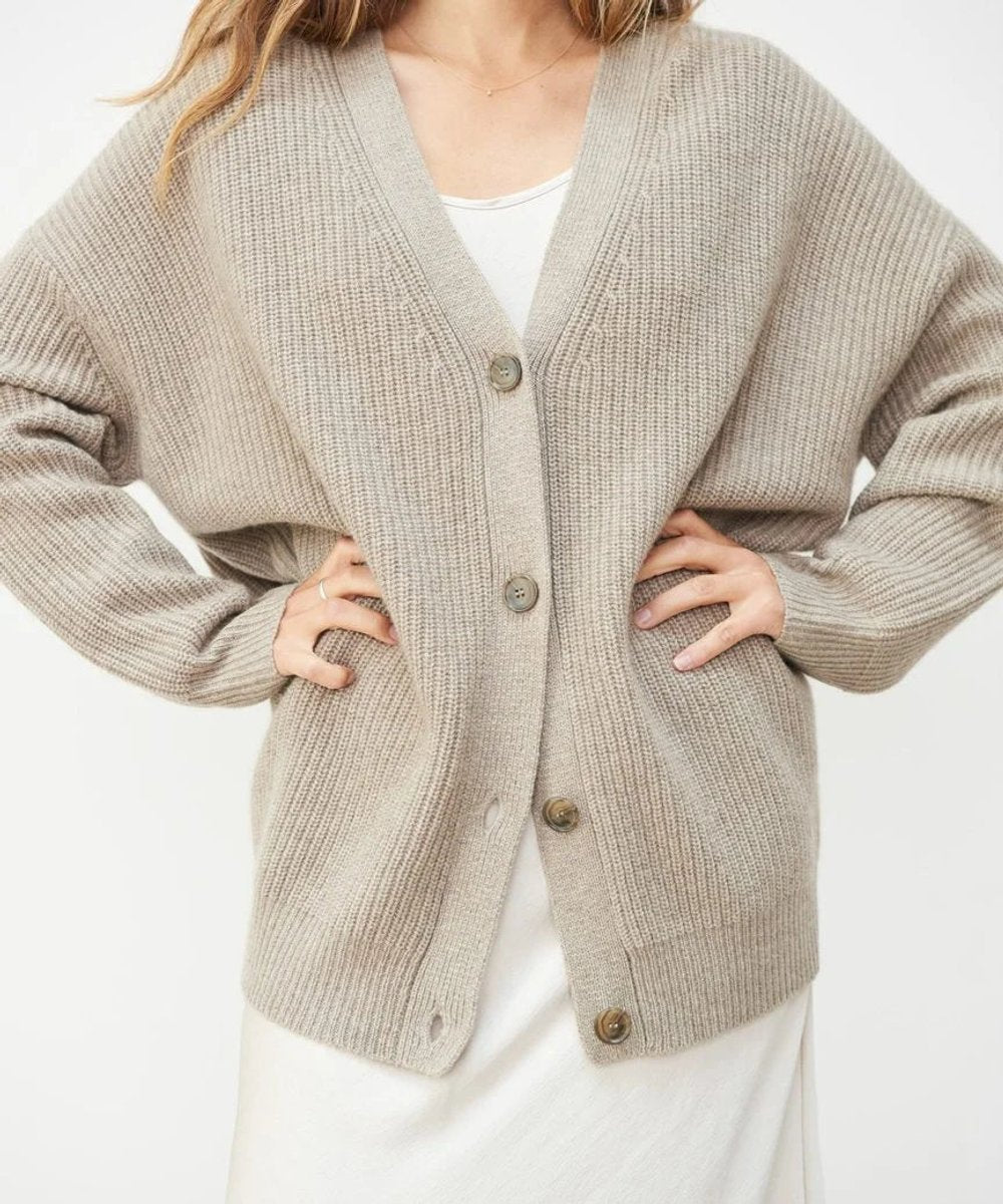 Women's Oversized V-Neckline Button-Front Knit Cardigan – view 1