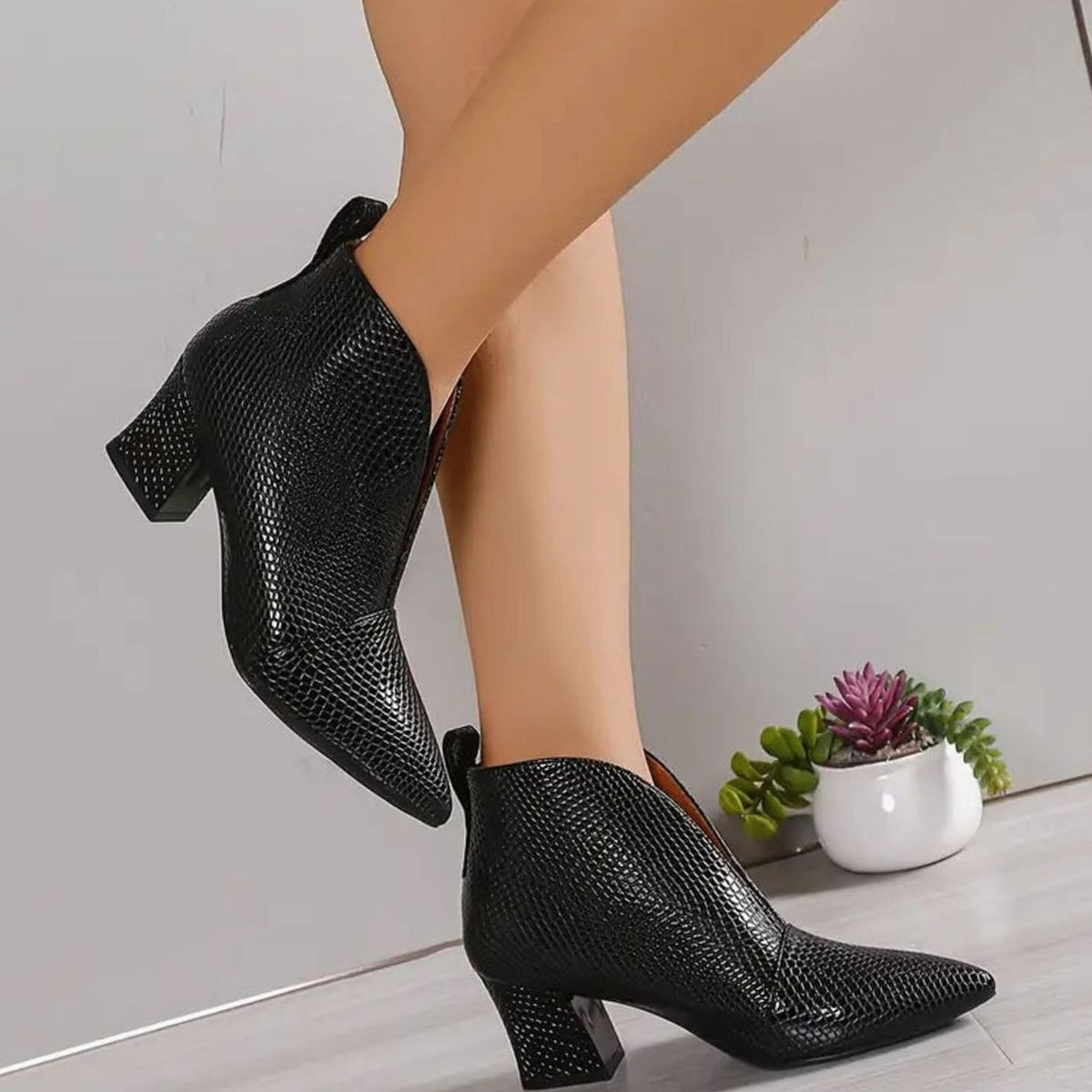 Women's Reptile Textured V-Cut Booties – view 7