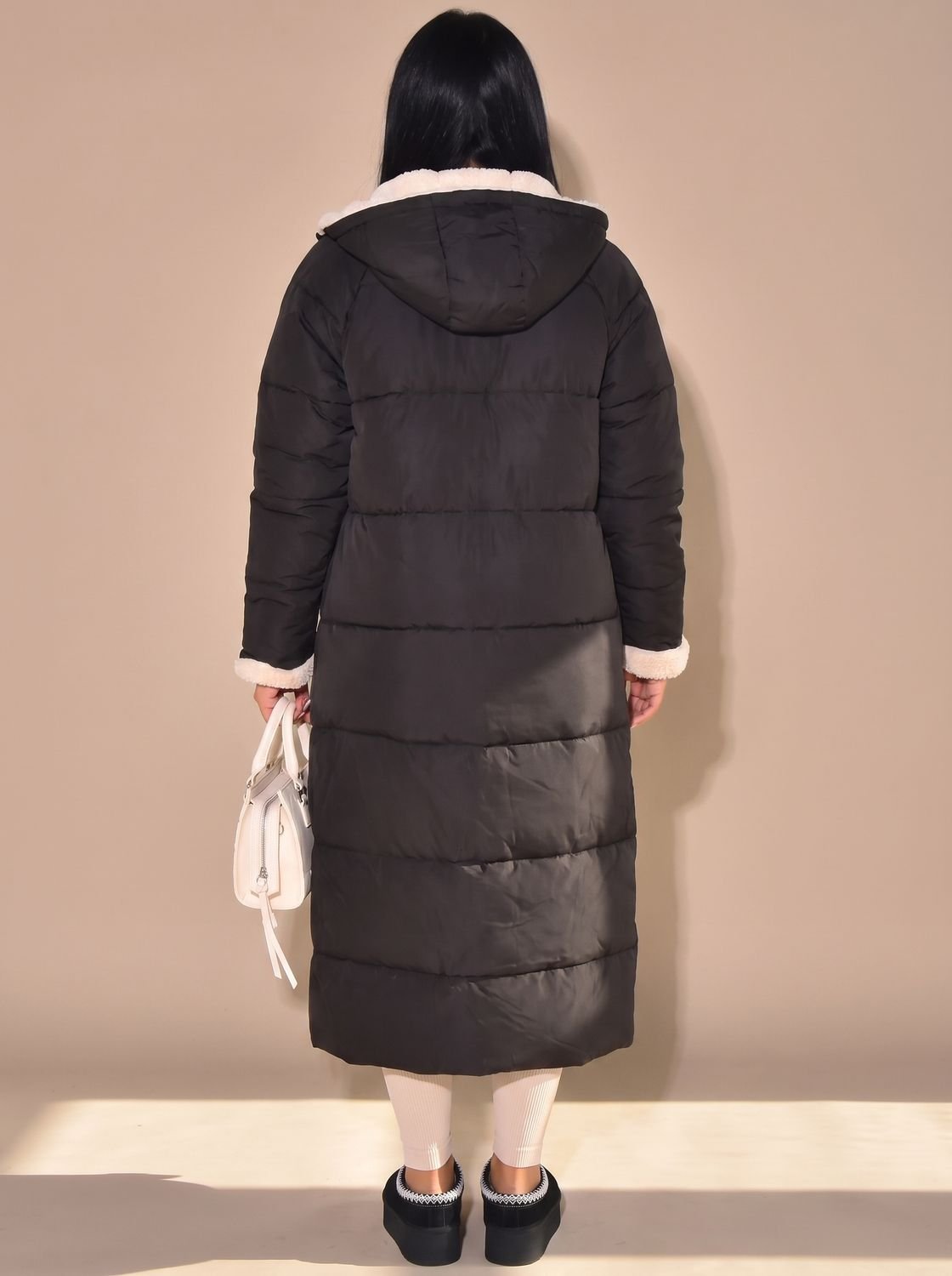 Women's Reversible Sherpa and Padded Hood-Detail Coat – view 6