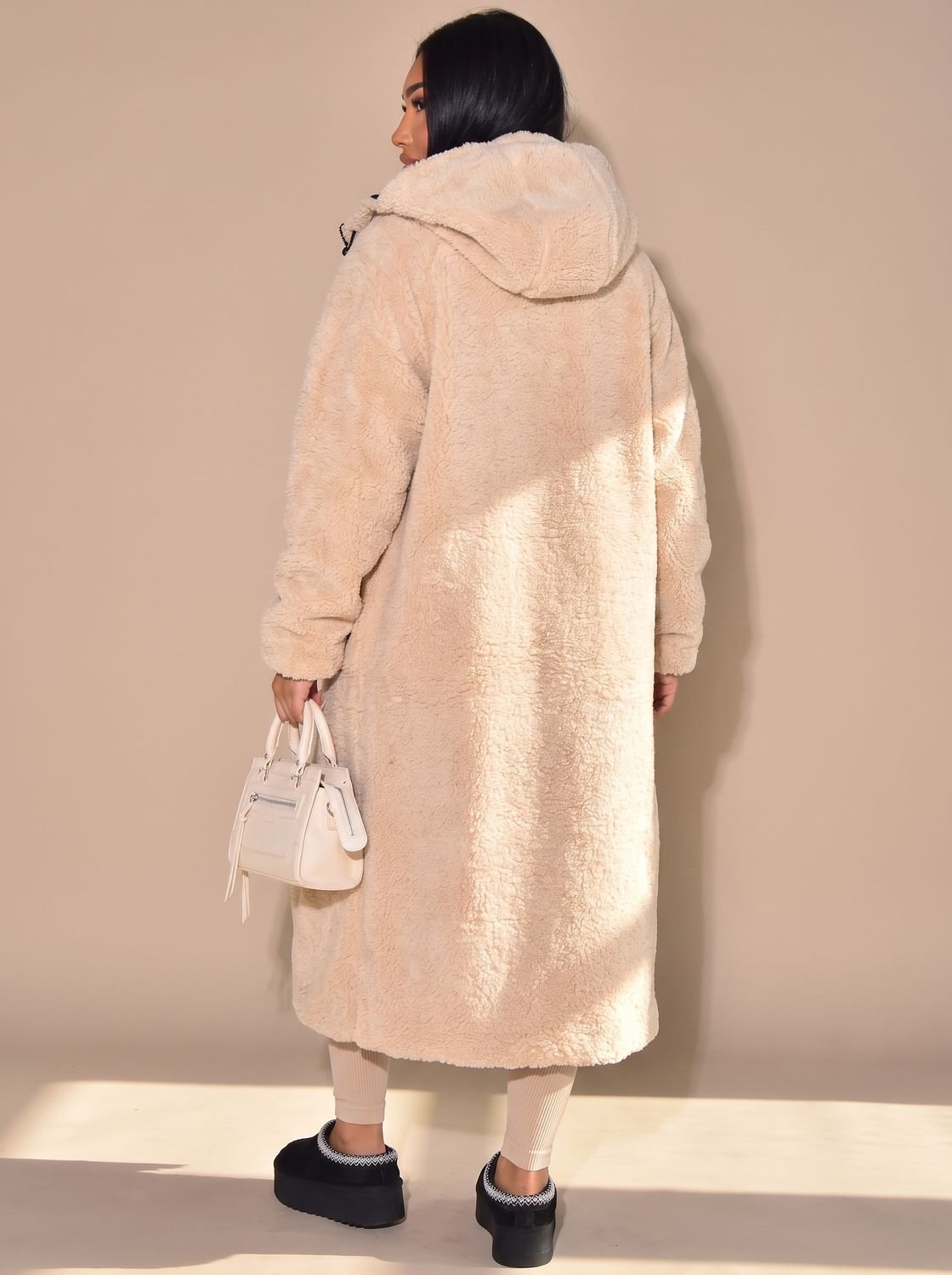 Women's Reversible Sherpa and Padded Hood-Detail Coat – view 7