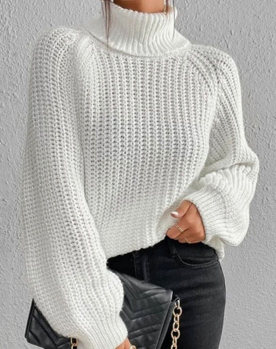 Women's Rib-Knit Roll-Neck Chunky-Knit Sweater – view 2