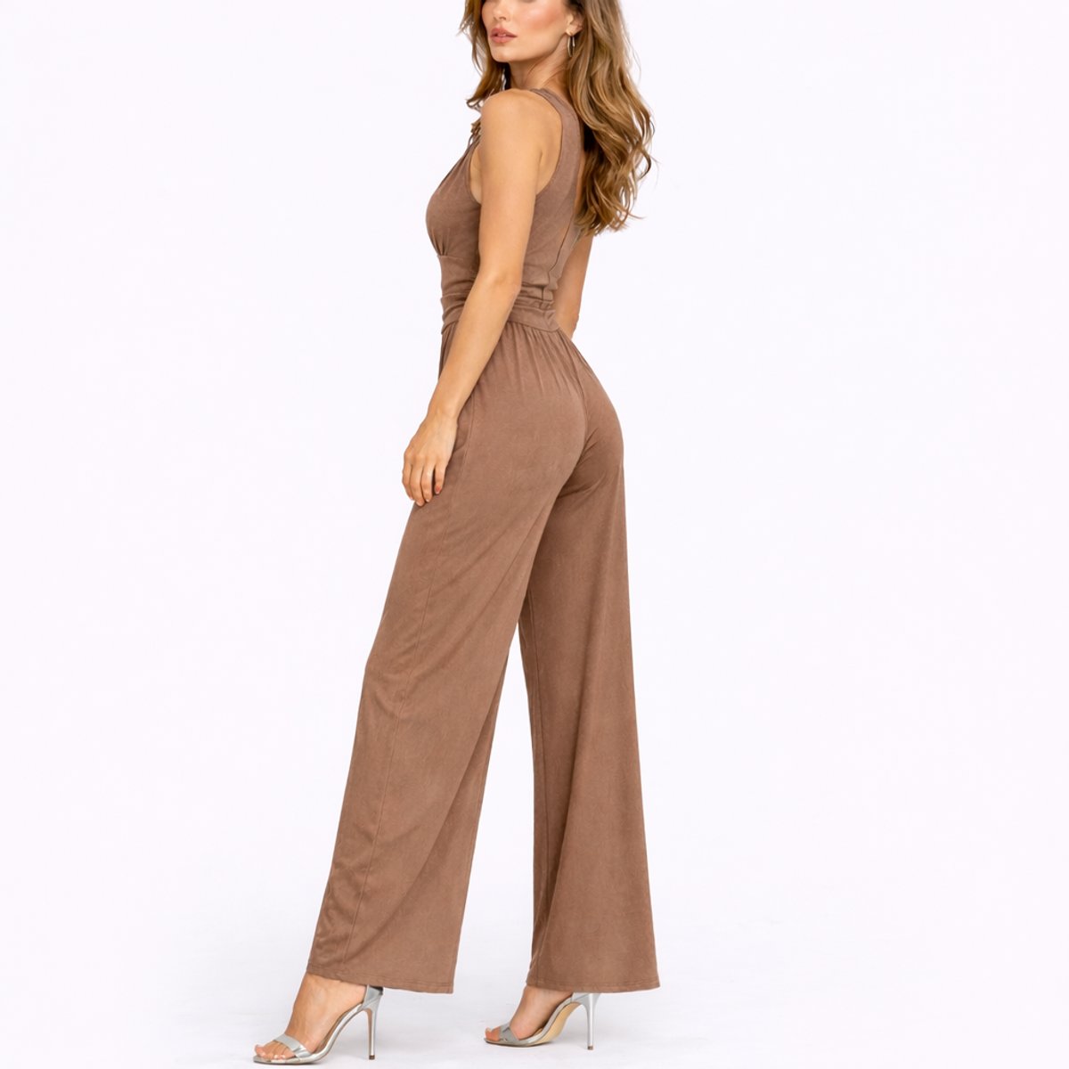 Women's Deep V-Neckline Wide-Cut Jumpsuit – view 4