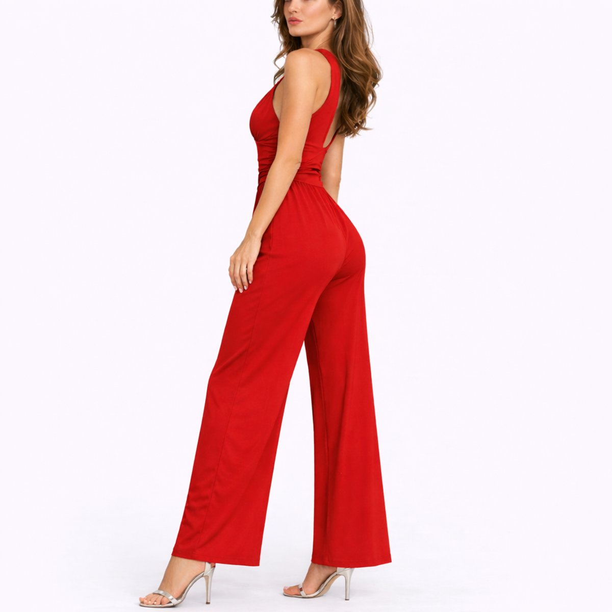 Women's Deep V-Neckline Wide-Cut Jumpsuit – view 6