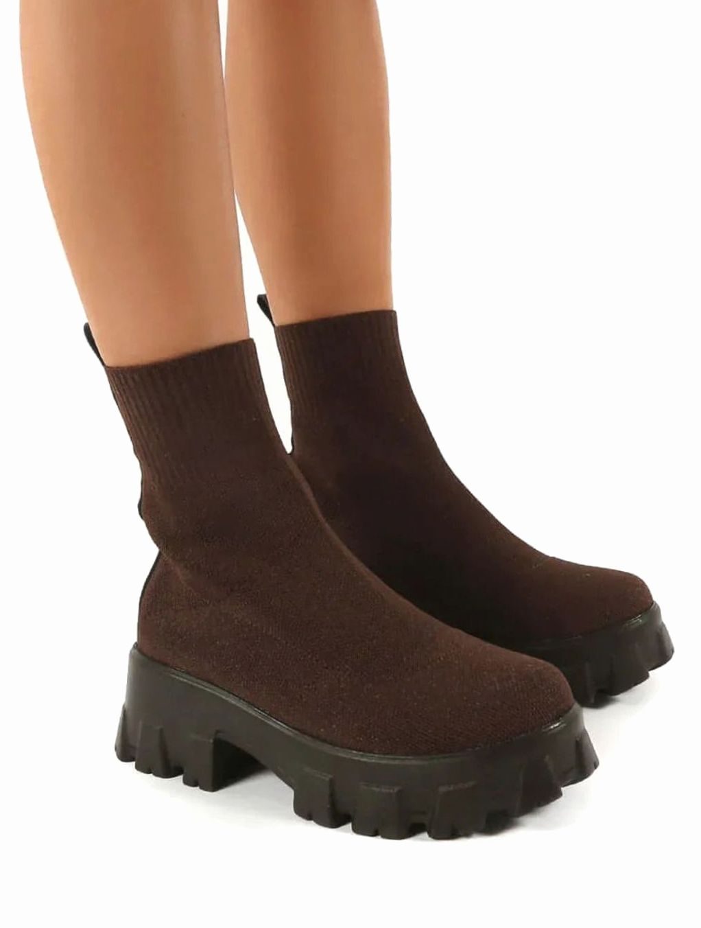Women's Slip-On Knit Sock Boots – view 1