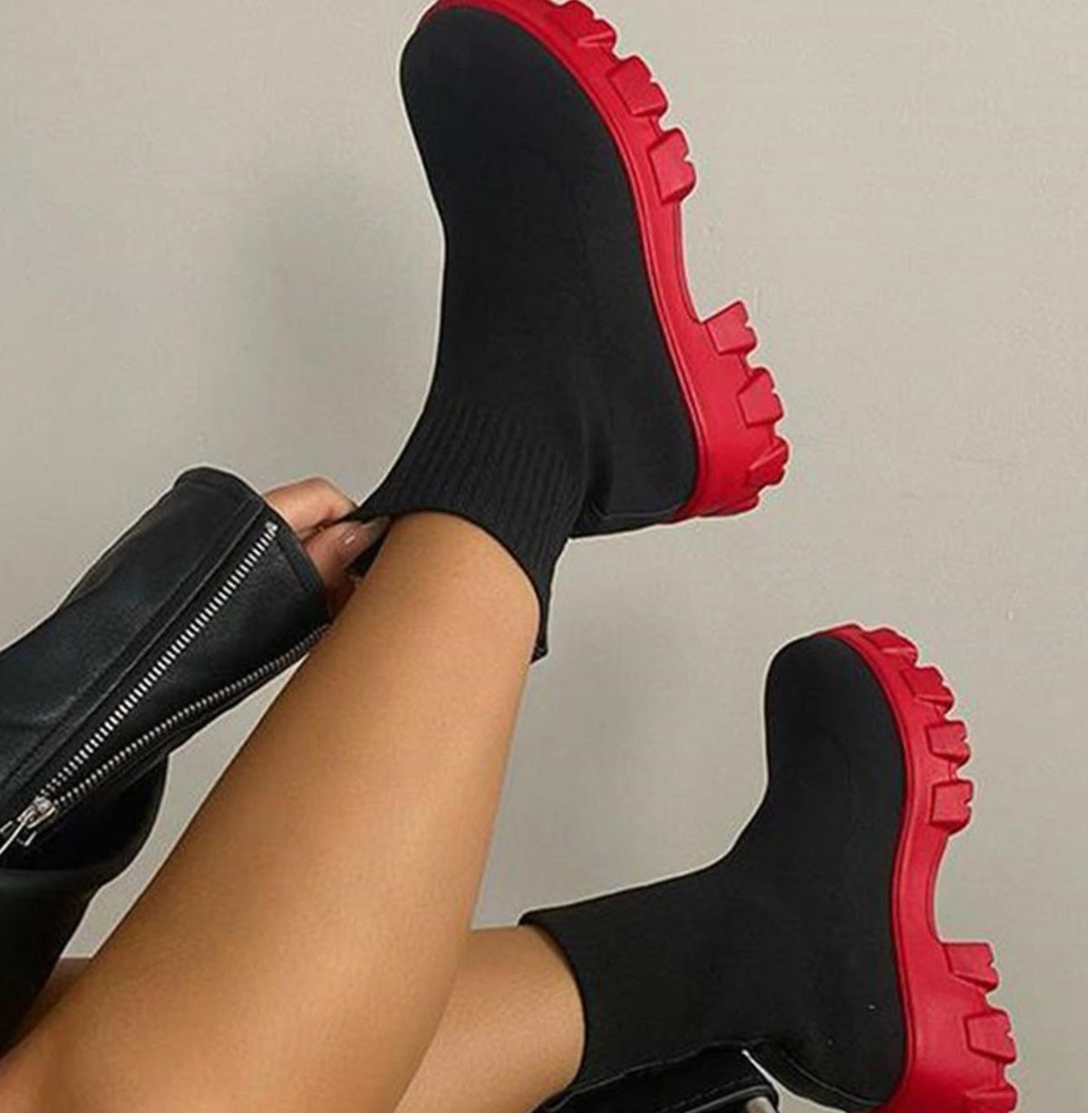 Women's Slip-On Knit Sock Boots – view 6