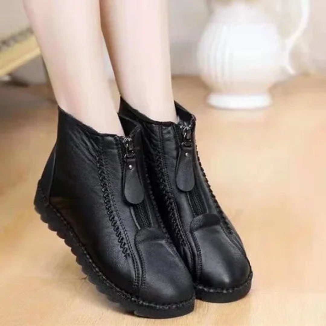 Women's Slip-Resistant Fleece-Backed Leather Booties – view 5