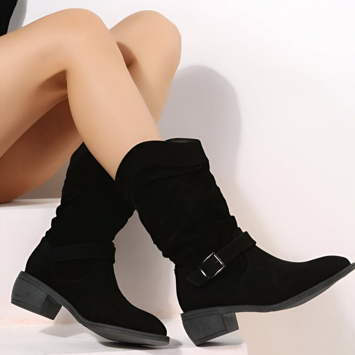 Women's Slouchy Faux Suede-Finish Knee High Boots – view 4