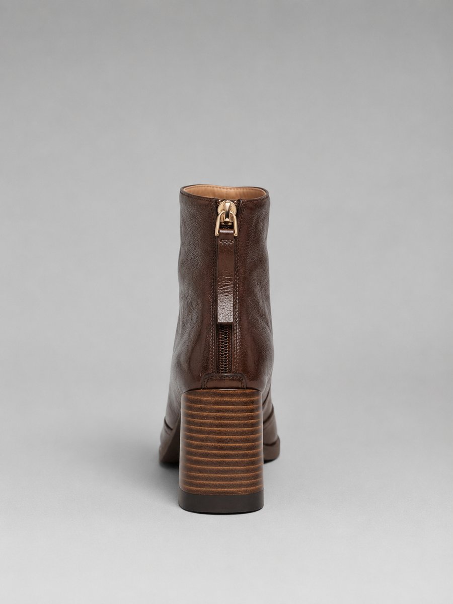 Women's Square-Toe Block-Heel Leather-Look Boots – view 5