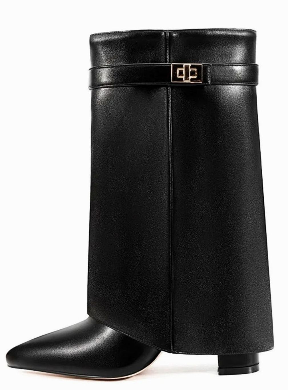 Women's Suede-Finish Fold-Over Cuff Mid-Calf Buckle-Detail Boots – view 3