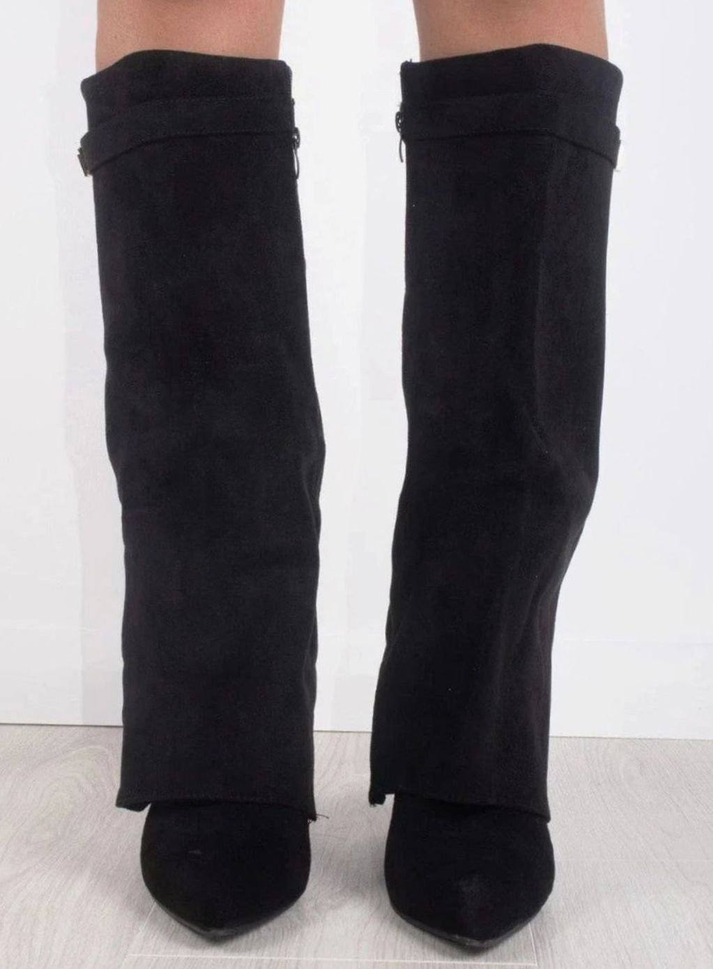 Women's Pointed-Toe Wedge-Heel Suede-Finish Tall Boots – view 4