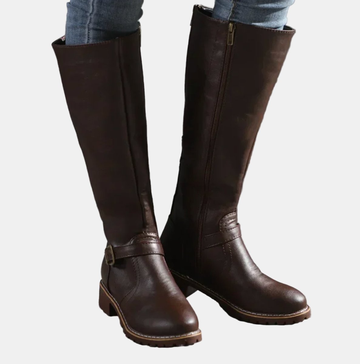 Women's Riding Knee High Boots for Everyday Wear – Dark Brown