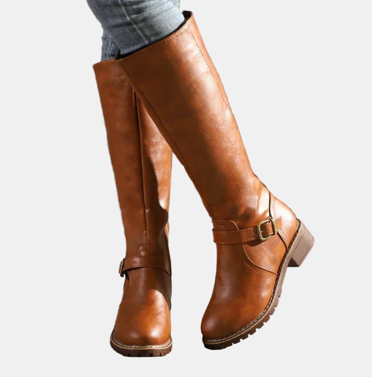 Women's Riding Knee High Boots for Everyday Wear – Brown