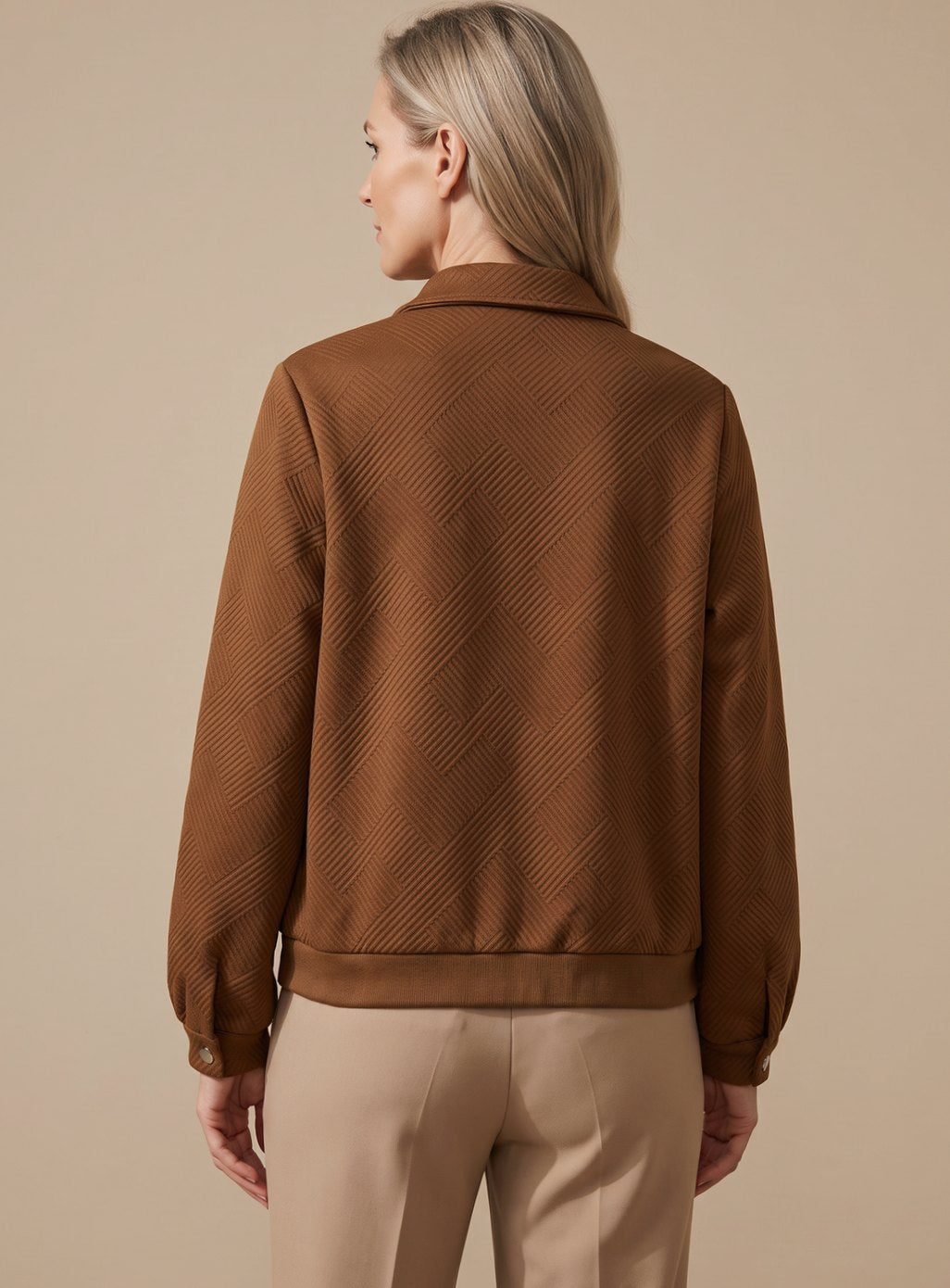Women's Textured Full-Zip Bomber Jacket – view 2