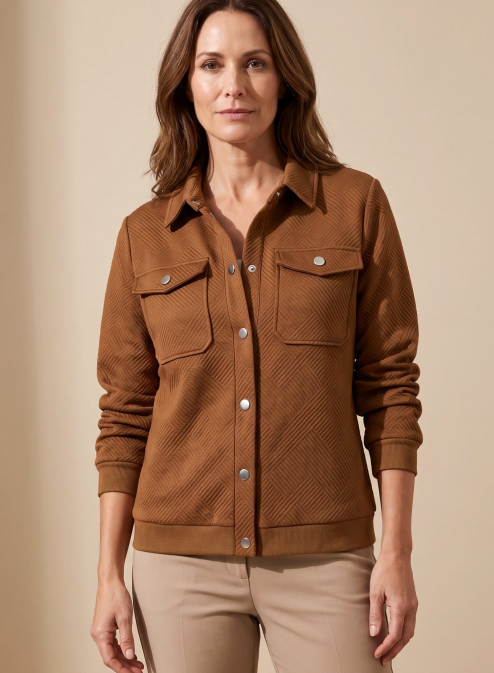 Women's Textured Full-Zip Bomber Jacket – view 3