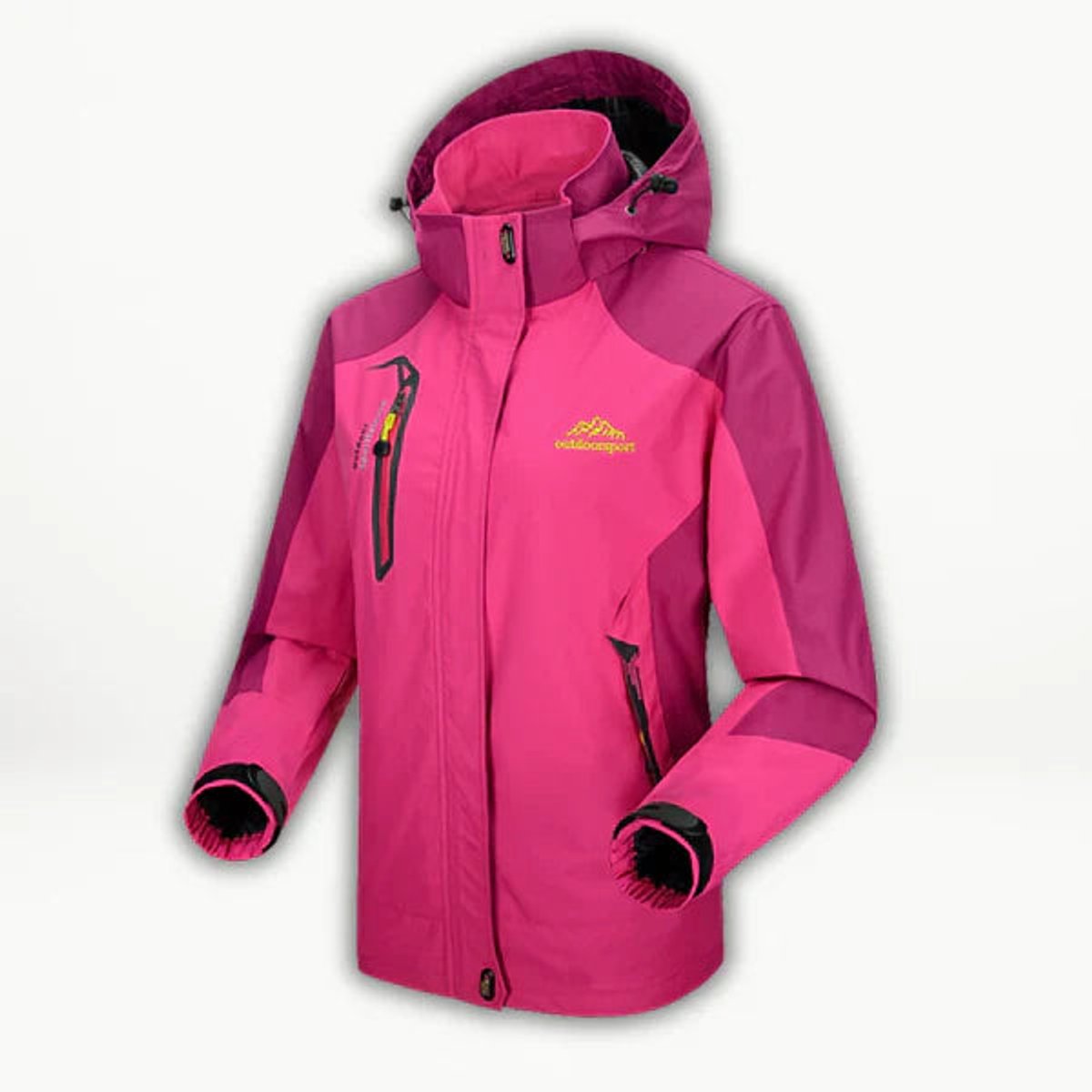 Women's Weatherproof Hood-Detail Shell Jacket – Light Red