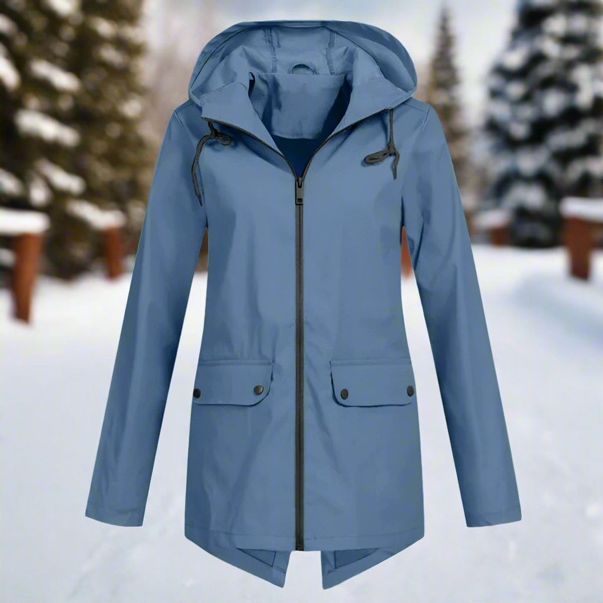 Women's Weatherproof Longline Rain Jacket – Blue