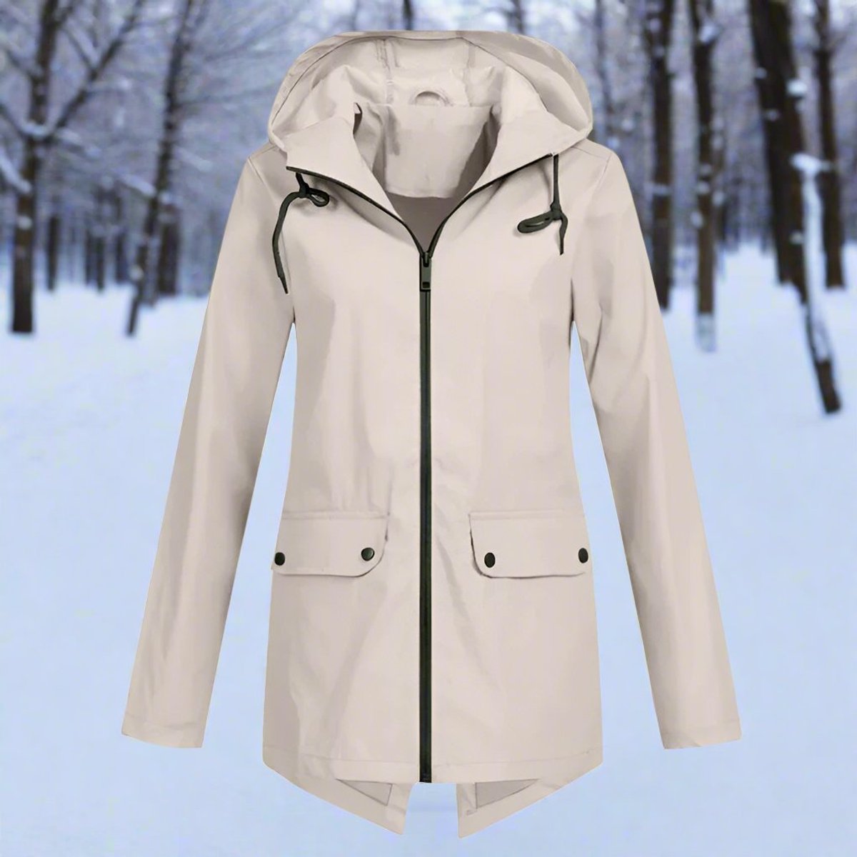 Women's Weatherproof Longline Rain Jacket – Apricot