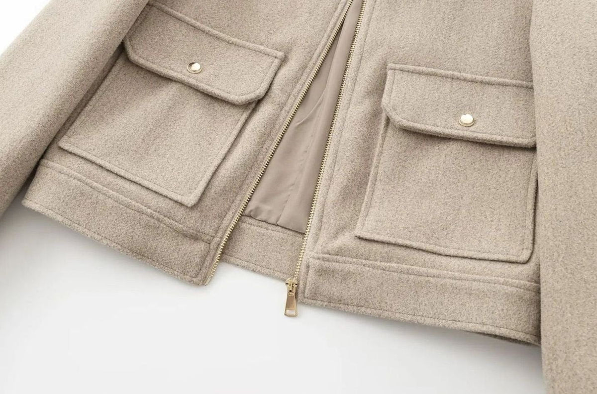 Women's Wool Crop-Length Bomber Jacket – view 6