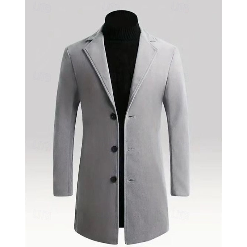 Men's Timeless Long Overcoat with Roomy Pockets – view 5