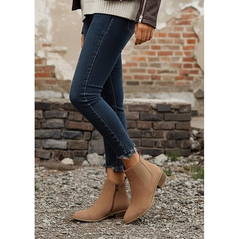 Women's Pointed-Toe Booties with Side Zip – view 7