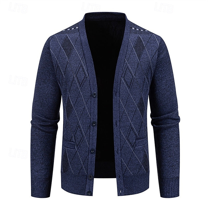 Men's Argyle V-Neckline Button Knit Cardigan – view 2