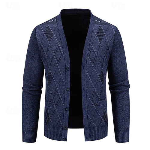 Men's Argyle V-Neckline Button Knit Cardigan – view 2